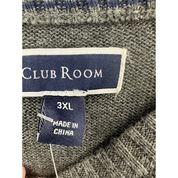 Club Room, Men's Textured Cotton Sweater, 3XL Charcoal Heather - Picture 4 of 8